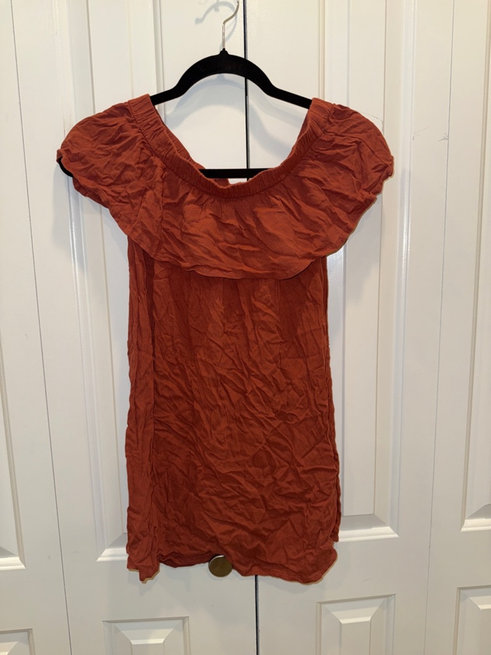 Rust Off-Shoulder Women’s Dress